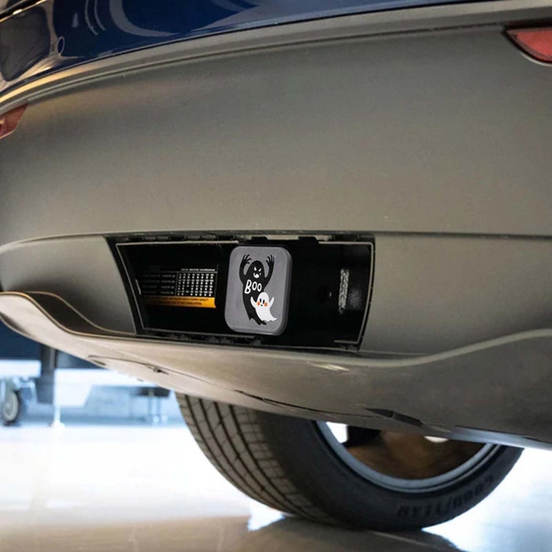 Swono Ghost Hitch Cover 2" Halloween Ghost with Big Shadow Rubber Receiver Tube Hitch Plug Truck Receivers Hitch Covers, Trailer Hitch Tube Cover Plug Cap - Image 4